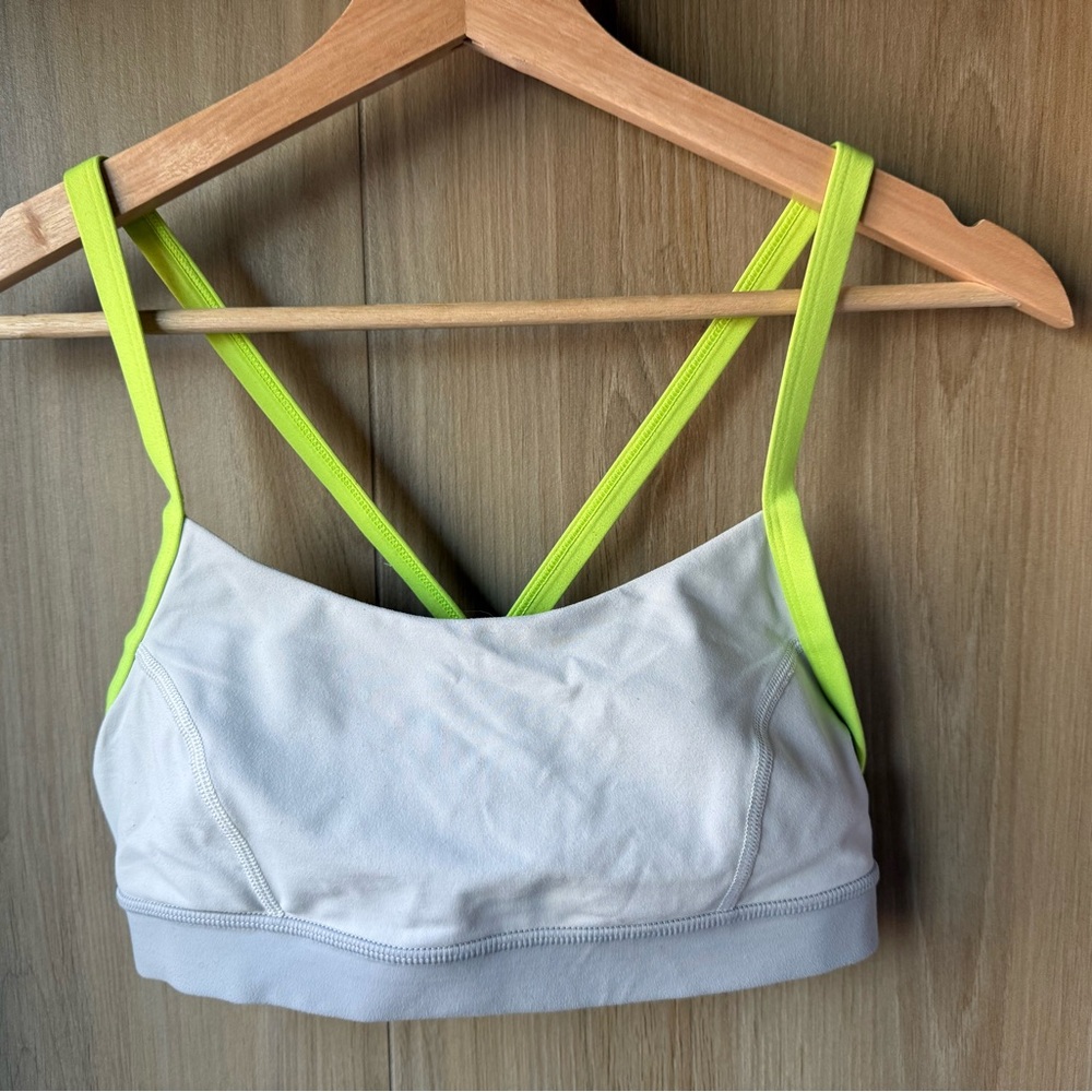 Lululemon Gray and Neon Green Sports Bra
